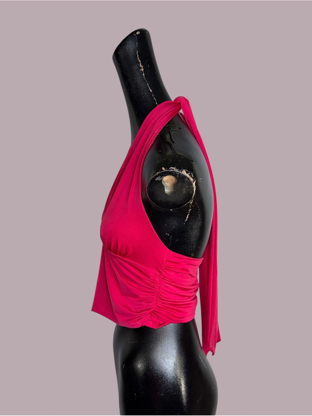 NWT Express hot pink Body Contour cropped halter top - Picture 6 of 16